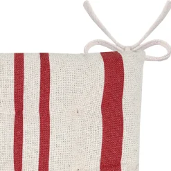 Online Lovely Casa Galette de chaise à rayures (38x38 cm - Rouge)
