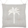 New Lovely Casa Galette de chaise brodée motif palmier (38x38 cm - Gris)