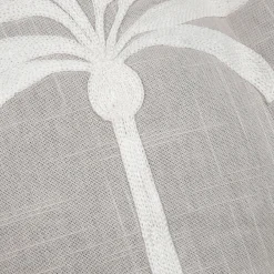 New Lovely Casa Galette de chaise brodée motif palmier (38x38 cm - Gris)