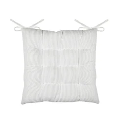 Outlet Lovely Casa Galette de chaise carrée en velours côtelé Ecru 38x38 cm