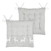 Hot Lovely Casa Galette de chaise cerf style montagne en coton (40x40 cm - Naturel)