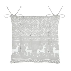 Hot Lovely Casa Galette de chaise cerf style montagne en coton (40x40 cm - Naturel)
