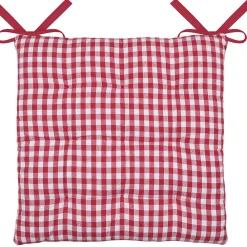 Hot Lovely Casa Galette de chaise double face à 9 points en polycoton (40x40 cm - Rouge)