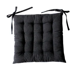 Clearance Home Maison Galette de chaise en coton recyclé (38x38 cm - Gris Foncé)