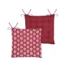 Lovely Casa Galette de chaise esprit chalet traditionnel en coton (38x38 cm - Rouge)* Galette De Chaise