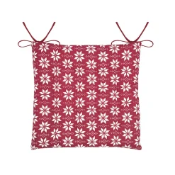 Lovely Casa Galette de chaise esprit chalet traditionnel en coton (38x38 cm - Rouge)* Galette De Chaise