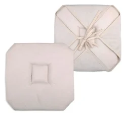 Outlet Lovely Casa Galette de chaise italienne et unie (40x40 cm - Beige)