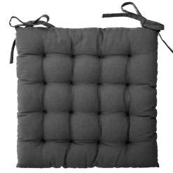 Atmosphera Créateur D'Intérieur Galette de chaise Otto - coton - gris - 38x38 cm - Atmosphera