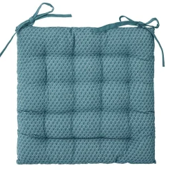 Atmosphera Créateur D'Intérieur Galette de chaise Otto - coton - bleu canard - 38x38 cm - Atmosphera* Galette De Chaise