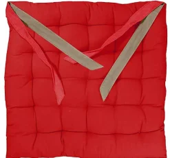 Sud Etoff Galette de Chaise épaisse et matelassée VALAYANS (40x40 cm - Rouge)* Galette De Chaise