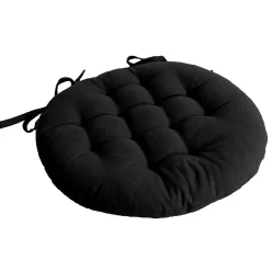 Best Home Maison Galette de chaise piquée et ronde (38x38 cm - Noir)