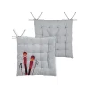 Hot Lovely Casa Galette de chaise ski en coton (38x38 cm - Gris)
