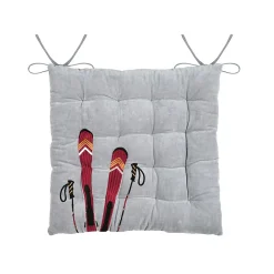 Hot Lovely Casa Galette de chaise ski en coton (38x38 cm - Gris)