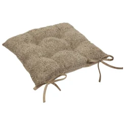 Atmosphera Créateur D'Intérieur Galette de chaise Soana bouclette beige lin 38x38cm - Atmosphera* Galette De Chaise
