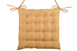 Lovely Casa Galette de chaise unie en 16 points (40x40 cm - Jaune Ocre)* Galette De Chaise
