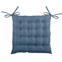 Lovely Casa Galette de chaise unie en 16 points (40x40 cm - Bleu Foncé)* Galette De Chaise