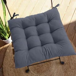 Outlet Home Maison Galette piquée extérieure (38x38 cm - Gris Foncé)
