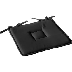 Online Home Maison Galette plate unie avec passepoil et nouettes (40x40 cm - Gris anthracite)