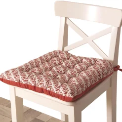 Outlet Dylrev Galettes de Chaise Bicolores - lot de 2 - 40x40cm en Terracotta Imprimé et Uni,
