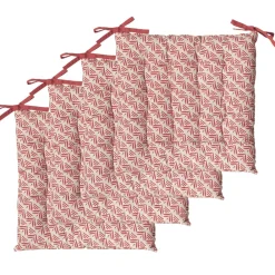 Outlet Dylrev Galettes de Chaise Bicolores - set de 4 - 40x40cm - Confort et Élégance Terracotta