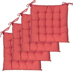 Outlet Dylrev Galettes de Chaise Bicolores - set de 4 - 40x40cm - Confort et Élégance Terracotta