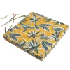 Deko & Co Gallette de chaise carré imperméable imprimé jungle jaune et vert L.38 x l.38 x ep.8cm Deco&co* Galette De Chaise