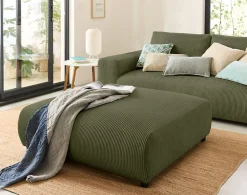 Hot Lisa Design Garance - grand pouf modulable - en velours côtelé -