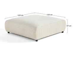 Hot Lisa Design Garance - grand pouf modulable - en velours côtelé -