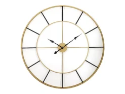 Outlet Vente-unique Grande horloge murale en métal - D. 110 cm - Doré - ASHLAND