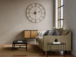 Outlet Vente-unique Grande horloge murale en métal - D. 110 cm - Doré - ASHLAND