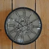 Chehoma Grande horloge noire Genève 46cm* Horloge