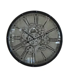 Chehoma Grande horloge noire Genève 46cm* Horloge