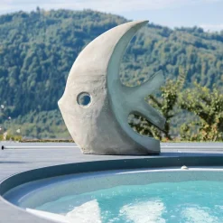 Wanda Collection Grande sculpture design poisson 100 cm gris* Statue Décorative