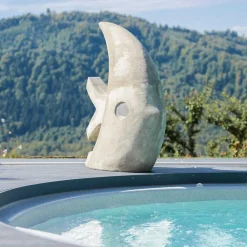 Wanda Collection Grande sculpture design poisson 100 cm gris* Statue Décorative