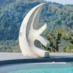 Wanda Collection Grande sculpture design poisson 100 cm gris* Statue Décorative