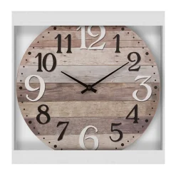 Outlet Atmosphera Créateur D'Intérieur Horloge - bois - D38 cm - Blanc- Atmosphera