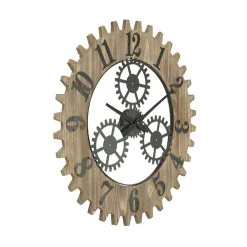 Outlet Mauro Ferretti Horloge en bois et métal Ingranaggio 60x4 cm