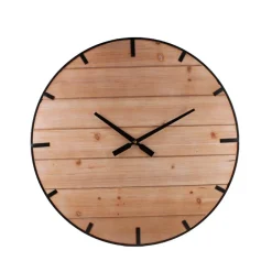 Discount Ornami Horloge en bois et métal noir 60cm