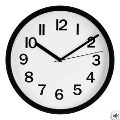 Atmosphera Créateur D'Intérieur Horloge en plastique - D22 cm - Noir- Atmosphera* Horloge