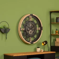 Atmosphera Créateur D'Intérieur Horloge mécanique bois D80cm - Atmosphera* Horloge