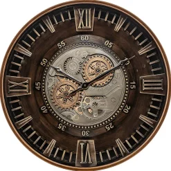 Outlet Atmosphera Créateur D'Intérieur Horloge mécanique Yoni métal marron D59cm - Atmosphera