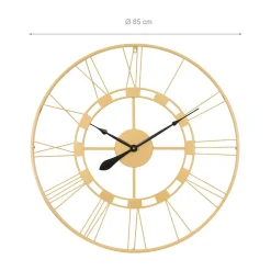 Womo-Design Horloge murale style vintage fer or pendule salon Stockholm 85 cm* Horloge