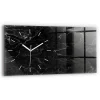Wallfluent Horloge murale 60x30 cm Aiguilles blanches Marbre noir 1 pcs* Horloge