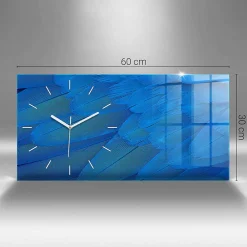Wallfluent Horloge murale 60x30 cm Aiguilles blanches Marbre noir 1 pcs* Horloge