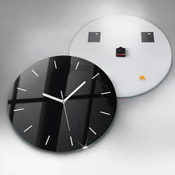 Wallfluent Horloge murale fi60 cm Aiguilles blanches Noir 1 pcs* Horloge