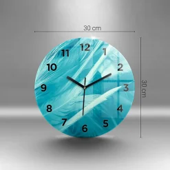 Wallfluent Horloge murale fi30 cm Avec chiffres Aiguilles noires Marbre élégant 1 pcs* Horloge