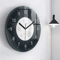 Best Wallfluent Horloge murale fi60 cm Aiguilles noires Pleine Lune 1 pcs