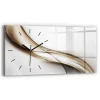 Best Wallfluent Horloge murale 60x30 cm Aiguilles noires Lignes abstraites 1 pcs