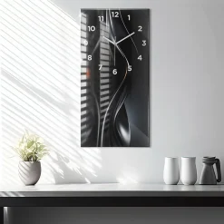 Discount Wallfluent Horloge murale 30x60 cm Avec chiffres Aiguilles blanches Abstraction 1 pcs