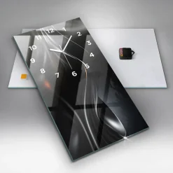 Discount Wallfluent Horloge murale 30x60 cm Avec chiffres Aiguilles blanches Abstraction 1 pcs